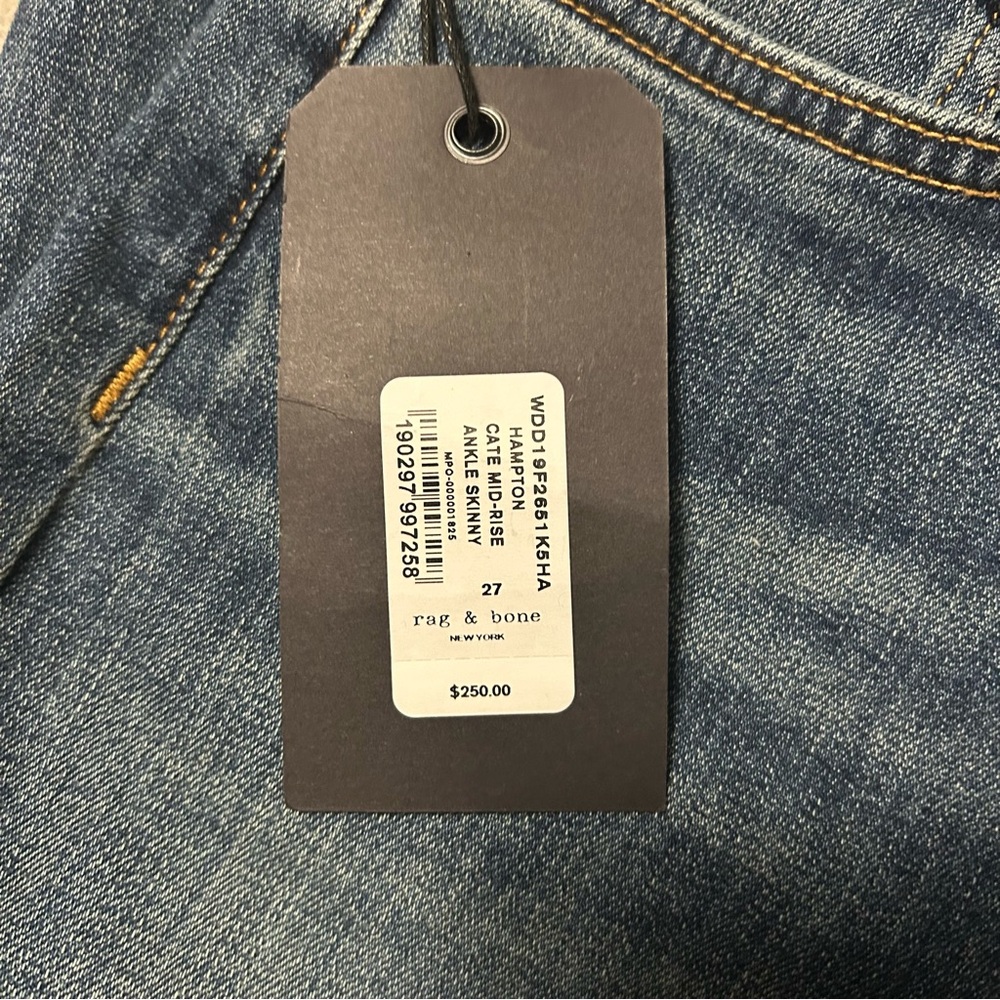 Rag & Bone - Cate Mid Rise Ankle Skinny Jeans in Hampton - Size 27 *NWT* - Picture 5 of 15